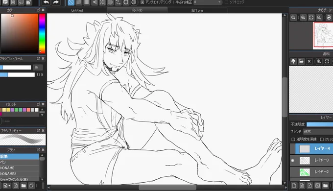 深夜描いた絵を、日が出ているうちに仕上げる恥ずかしさよ 