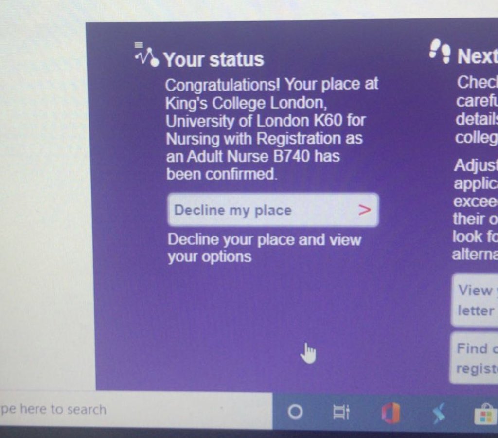Congratulations Eshane! Awarded Alevels to secure her Nursing place at <a href="/KingsCollegeLon/">King's College London</a> <a href="/Supplefeet/">Supplefeet</a> #workexperience now receptionist. All that worry and hard work, cancelled  terms &amp; just so much for #classof2020 to deal with. V proud of her  <a href="/theRCN/">The RCN</a> you are lucky to have her!