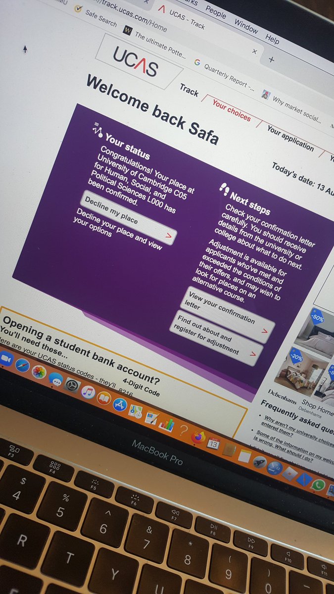 safa_azami's tweet photo. So your girl's going to Cambridge this year!!  #Cambridge #AlevelResults #ResultsDay #resultsday2020 #alevels #alevels2020 https://t.co/4hiDL3JzGL