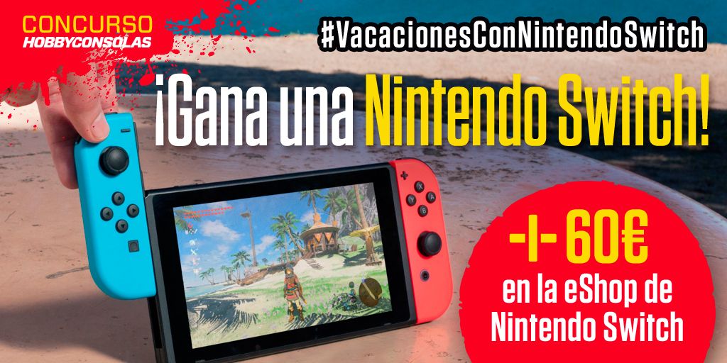 hobby_consolas's tweet photo. 🔴  ¡SORTEO VERANIEGO!
🎁  Nintendo Switch + 60€ para la Nintendo eShop
👉  ¿Quieres participar?
- Follow + RT
- Dinos dónde irías de vacaciones con tu Nintendo Switch, a qué juego jugarías y por qué con #VacacionesConNintendoSwitch
⏰  ¡Acaba HOY! Bases: https://t.co/PRgdq0Laj2 https://t.co/wASuml6bvW