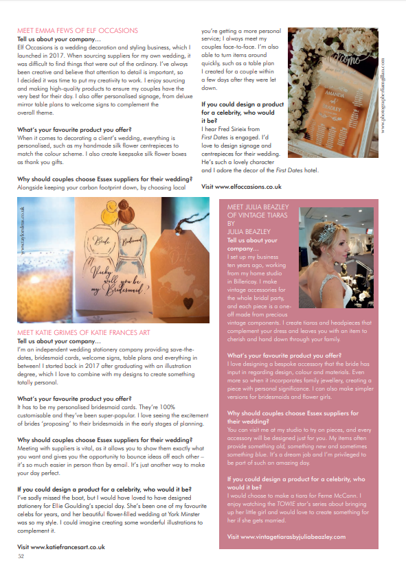 CWM_AEW's tweet photo. Have you read our From #Essex with Love feature on page 50 of issue 93 yet? Fill your day with items from the county’s most talented creatives. Head to https://t.co/WxADhK2NVS to see the full feature. #wedding

@Pswithlov3 @Butterfly_stat @sashandveil @quintlondon@ vintagetiaras https://t.co/uJ1nfHTy0P