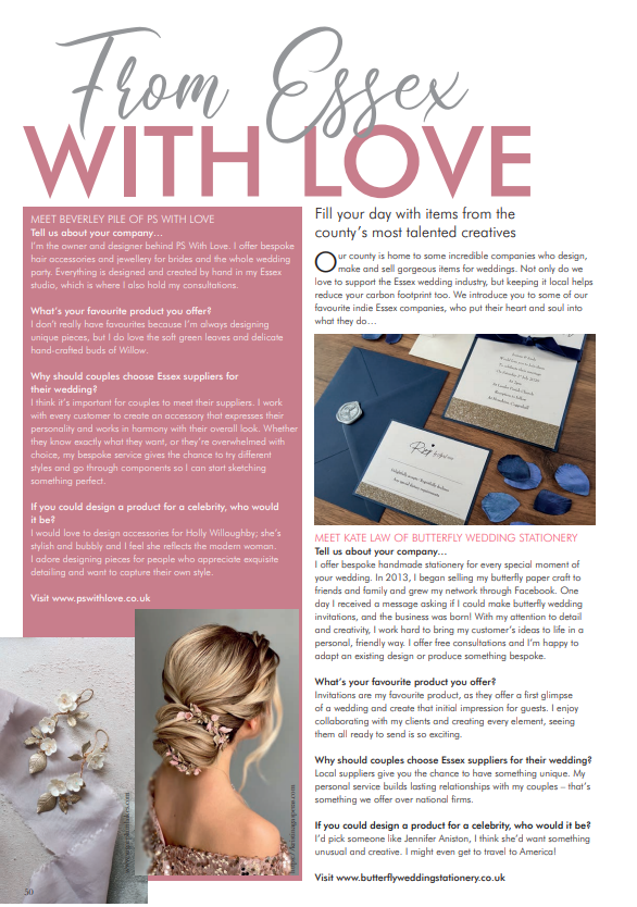 CWM_AEW's tweet photo. Have you read our From #Essex with Love feature on page 50 of issue 93 yet? Fill your day with items from the county’s most talented creatives. Head to https://t.co/WxADhK2NVS to see the full feature. #wedding

@Pswithlov3 @Butterfly_stat @sashandveil @quintlondon@ vintagetiaras https://t.co/uJ1nfHTy0P