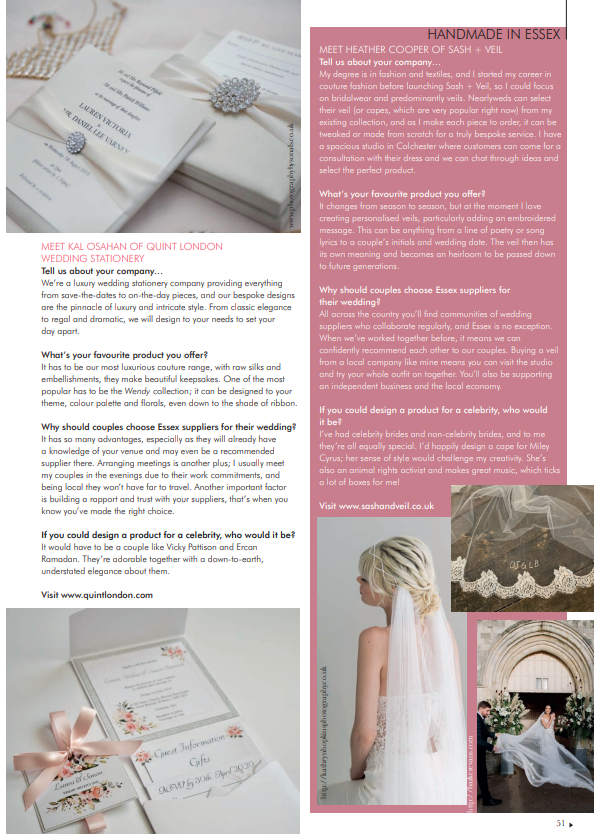 CWM_AEW's tweet photo. Have you read our From #Essex with Love feature on page 50 of issue 93 yet? Fill your day with items from the county’s most talented creatives. Head to https://t.co/WxADhK2NVS to see the full feature. #wedding

@Pswithlov3 @Butterfly_stat @sashandveil @quintlondon@ vintagetiaras https://t.co/uJ1nfHTy0P