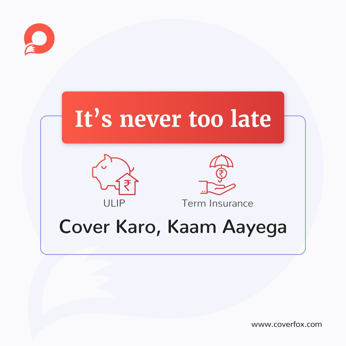 Coverfox's tweet photo. Picture abhi baaki hai, mere dost! Take a step towards a secure financial future for yourself and your loved ones today.
.
#Coverfox #CoverKaroKaamAayega #ULIP #TermInsurance #InsureWithCoverfox #FinancialFuture https://t.co/Dem0BOayi1