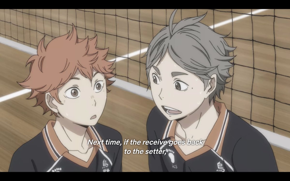 Another example was telling hinata how to best block Mattsun.