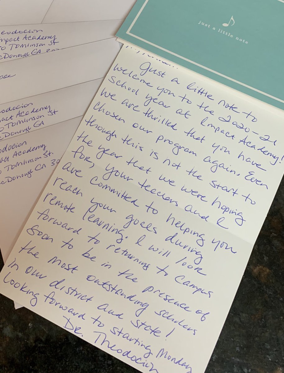 ktheodocion's tweet image. Handwritten welcome notes to my @IA_HCS @UGHS_Wolverines Advisory group. I nominate @jheath89 @QuaviousWright for #HCSReadytoLearnChallenge