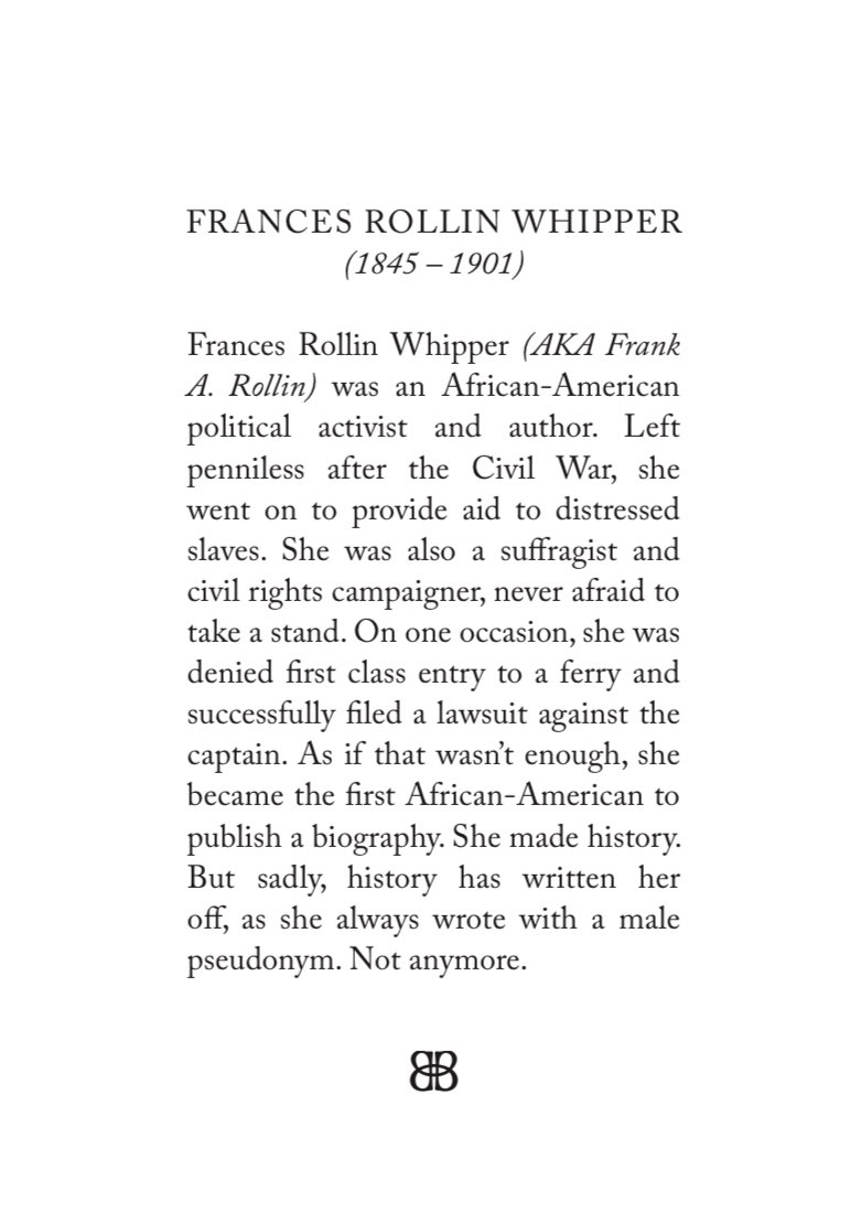 And let's take a look at the final biography I took a look at ... are you ready?Of course the "first African-American to publish a biography" has been written off because "she always wrote with a male pseudonym." OF COURSE it's as simple as that. 