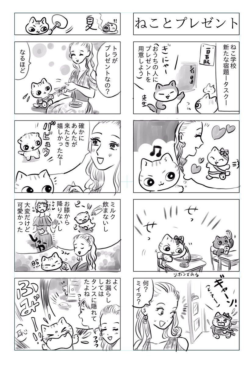 「トラと陽子」
ねこからの贈り物とは…!

ねことプレゼント 