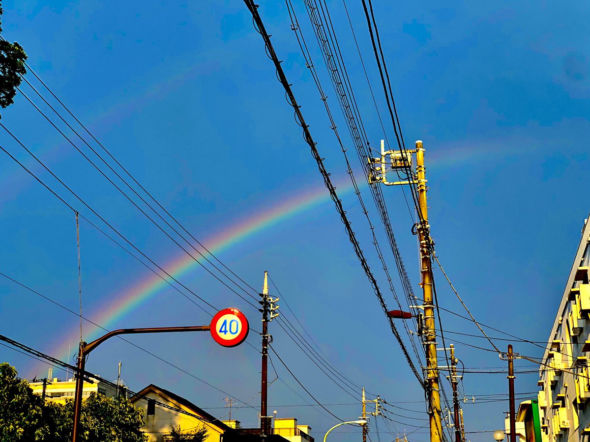 雨も雷も凄かったけど、上がったら虹が2つ出てた🌈🌈 明日は磔磔でライブ！ よろしくお願いします！ 8月14日(金)@京都 磔磔 w/アニーキー・ア・ゴーゴー 開場18時 開演19時 前売2800 当日3300