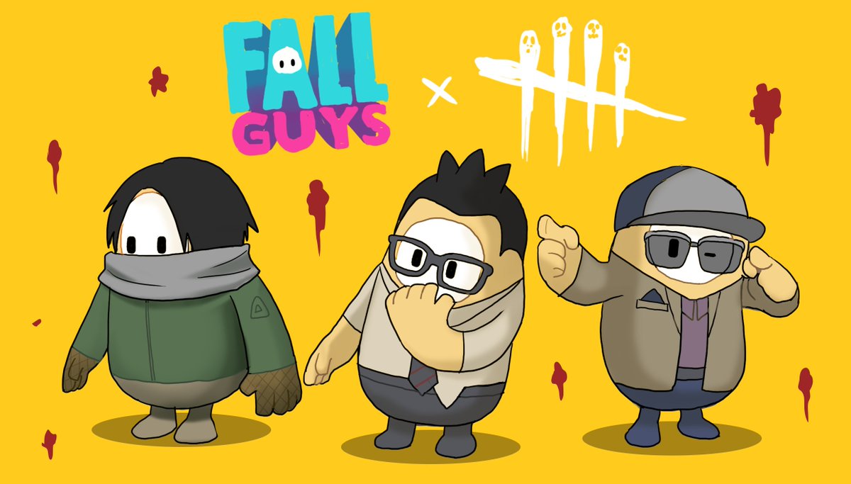 「Hey!
@FallGuysGame x @DeadByBHVR 
#fallg」|山本かなのイラスト