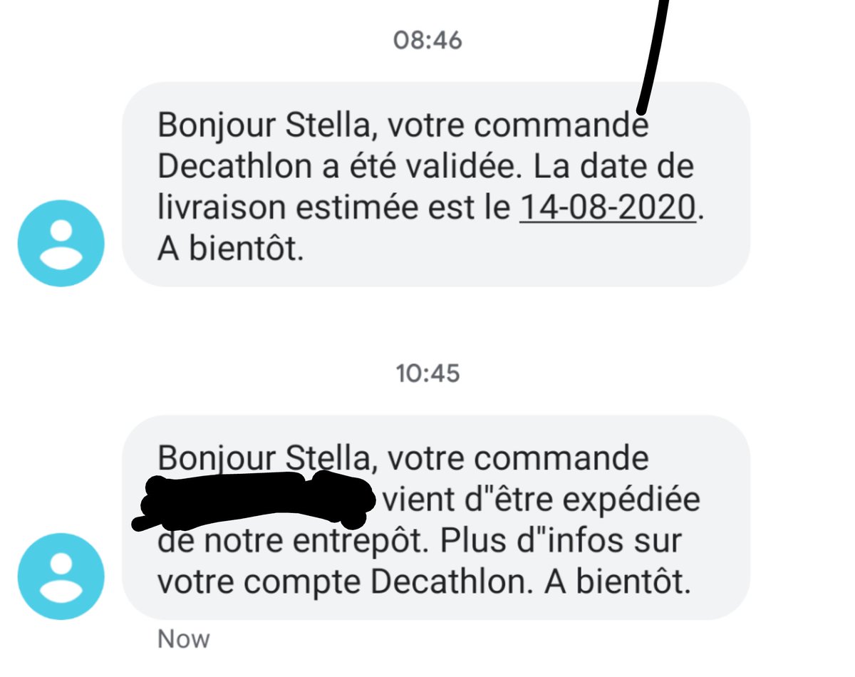 To a random Stella, your package is on the way. Also, you should probably update your decathlon contact details. <a href="/DecathlonBEL/">Decathlon Belgium</a>