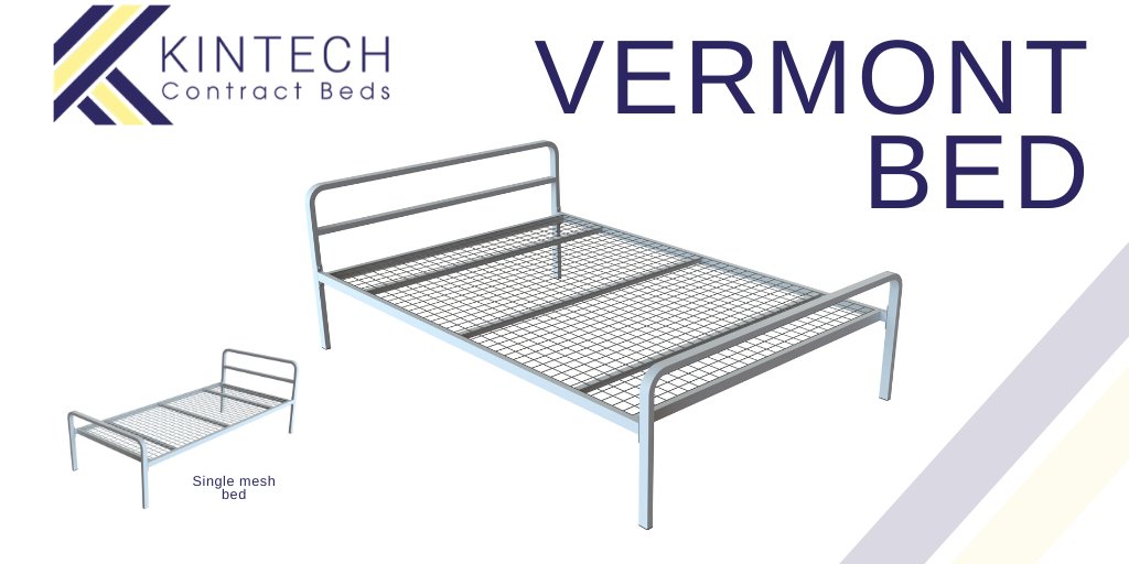 kintechbeds's tweet photo. Our Vermont #ContractBed features a welded mesh panel and easy-locate bolt-on legs. This particular design incorporates a metal headboard and foot end for a more classic look.

Enquire about our range of beds today at sales@kintechltd.co.uk

#HostelBeds #StudentAccommodation https://t.co/LEpCRRviFO