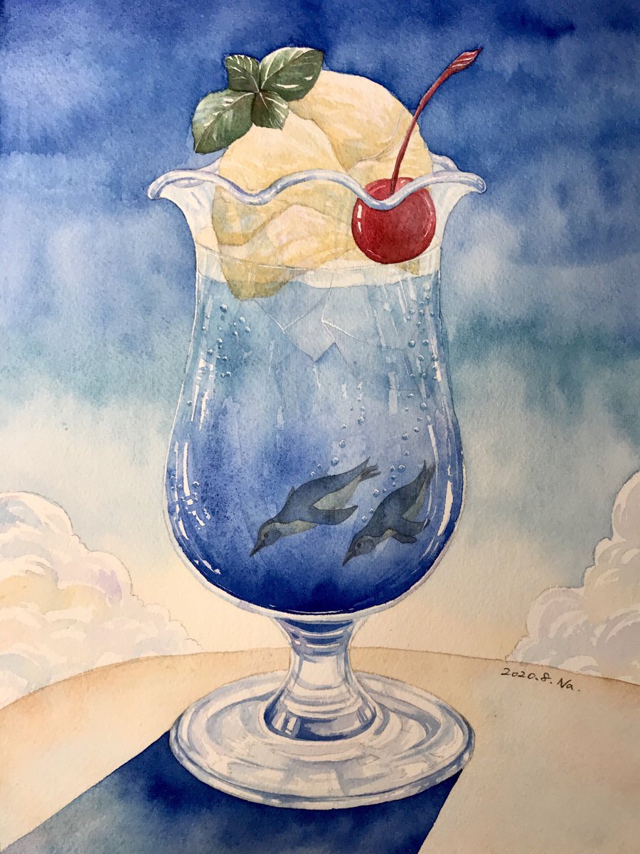 オリジナルイラスト Cs15 入道雲とレモンソルベのクリームソーダ Www Acadomia Ma