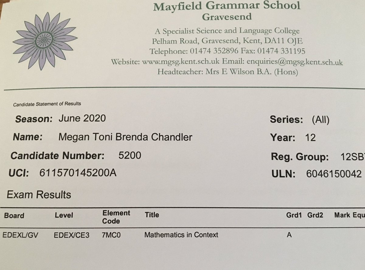 Really proud of Megan on her AS result x you’ve worked really hard x still revising even now for your A Levels next year xx