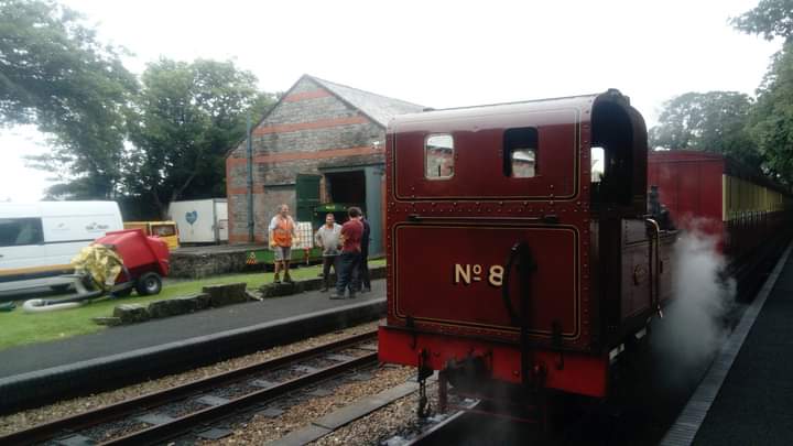 castletown_imr's tweet photo. Busy scenes last week as No.8 Fenella of 1894 awaits the arrival of the soundbound train, the fire train is currently stowed outside the goods shed; the standard 'R' timetable is in force today and the evening train also operates1 #iomrailway #nostalgia #steam #heritage #placetob https://t.co/RC8mAq0dY8
