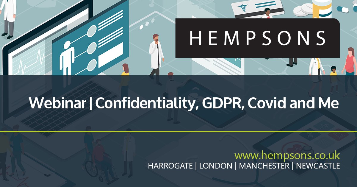 hempsonslegal's tweet photo. Hempsons partner Chris Alderson presents his free webinar “Confidentiality, GDPR, Covid and Me” on 25 August where he will discuss GDPR in the current Covid climate. Click here to register: https://t.co/m90D5z4eey #GDPR #confidentiality https://t.co/vYlsHNGUbQ