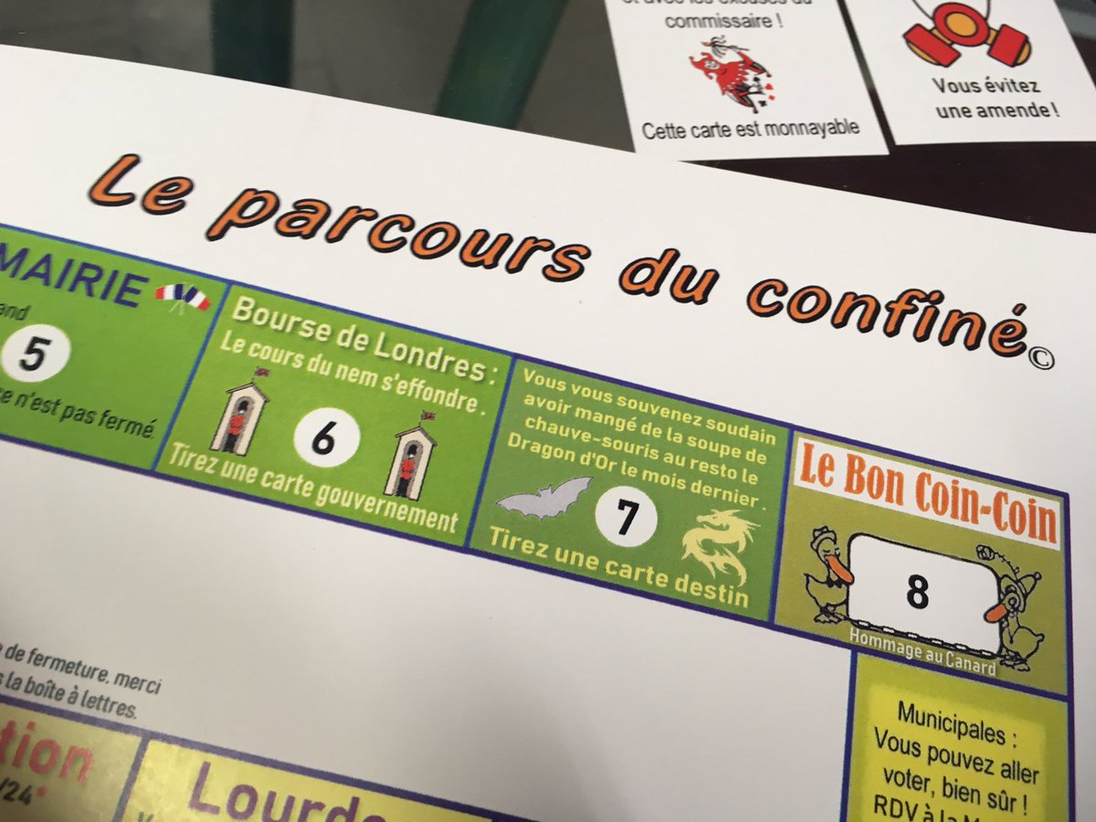 BLasseguette's tweet photo. Ce matin nous jouons au Jeu du confiné à #Thenon, sur une idée de Marc Balland de Ahahah éditions. #coronavirus #jeu #Dordogne #humour https://t.co/wP1yY4DmU5