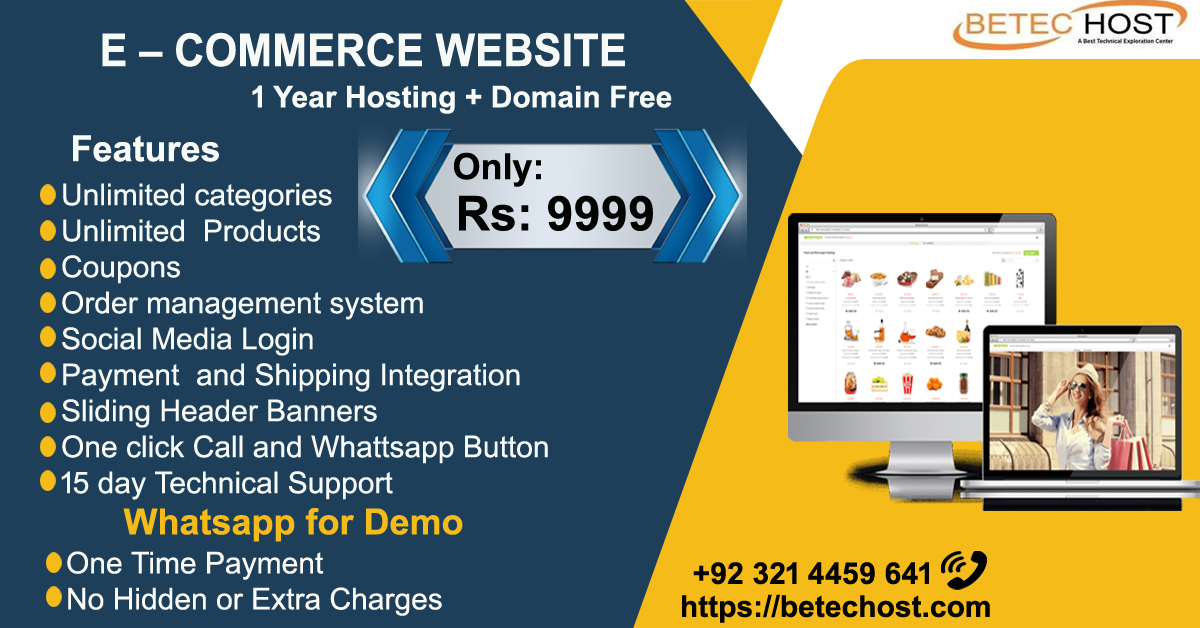 betechost's tweet photo. Find it, love it, buy it. #BetecHost
E-Commerce Solution #Only-9999
https://t.co/lulFXu5hlD
Call Now: +92 321 4459 641
#ecommerce #marketing #business #entrepreneur #digitalmarketing #ecommercebusiness #onlineshopping #webdesign #seo #fashion #website #b #Shopify #AmazonPrimeDay https://t.co/GrcWr2SwMr