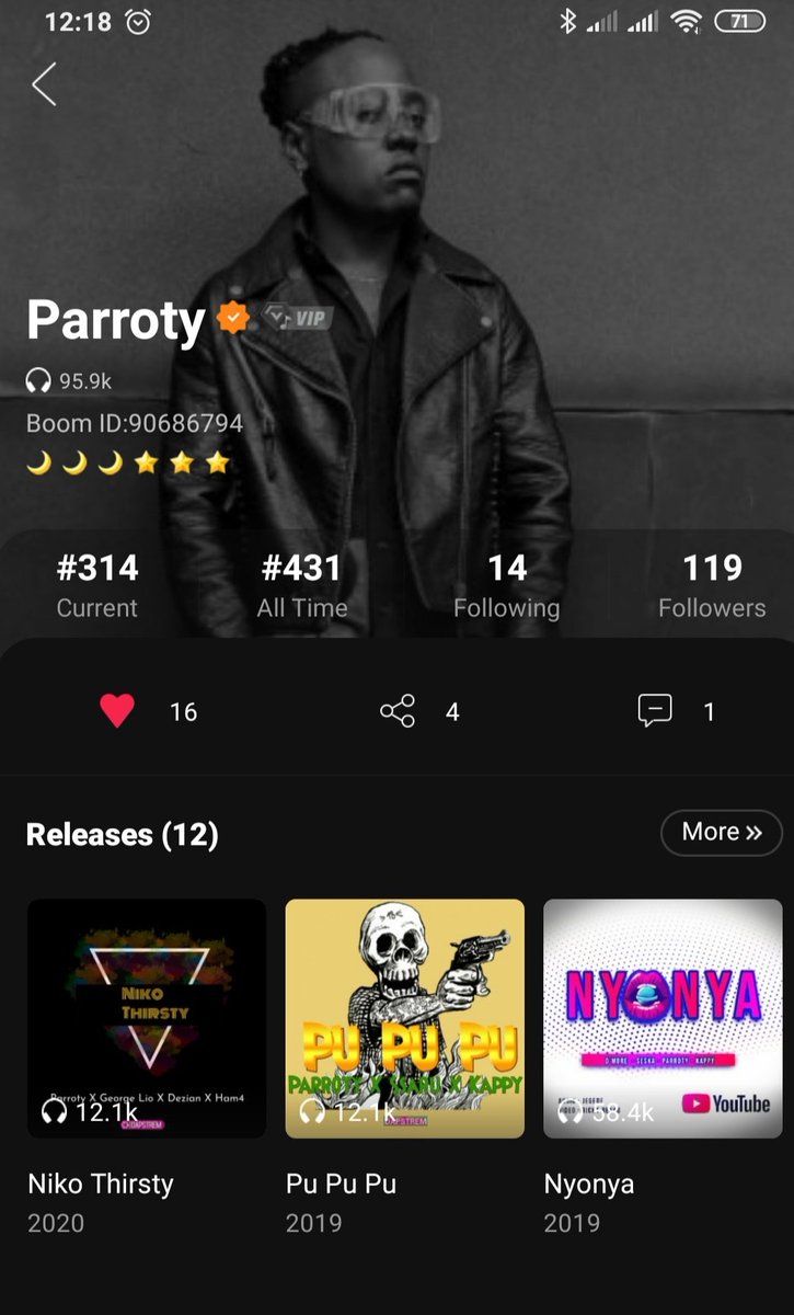 parroty_vunulu's tweet photo. Wagenge tufike 100k Plays Pale @BoomplayMusicKE niangushe Tremor ingine #Vunulu #Wanati https://t.co/EYQfOft9Bc
