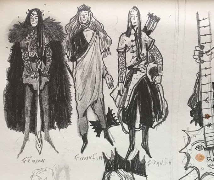 fast things I drew yestereve while listening Silmarillion 
✌?? 