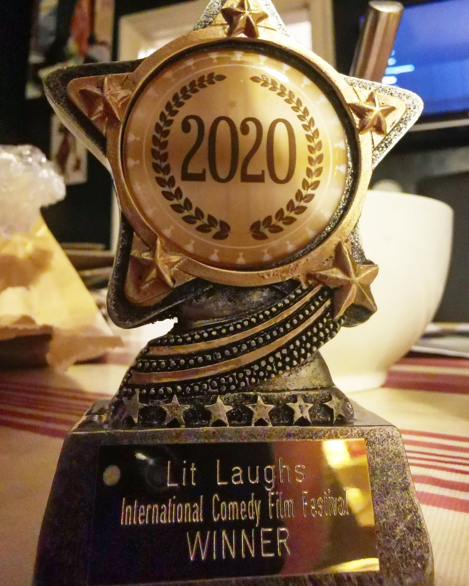 Limpetmovie's tweet photo. We got our lovely trophy for Best Feature Script from, the Lit Laughs Comedy Film Festival. #filmmaking #screenwriting #script #FilmFestival #limpet #winner #awardwinner #bestfeaturescript https://t.co/WEBSrWkNVP