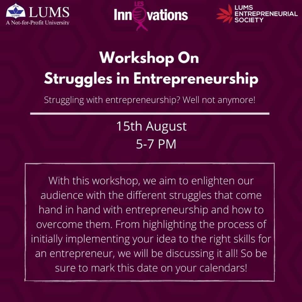 les_2021's tweet photo. LES Innovations has decided to bring to you our workshop on ‘The Struggles in Entrepreneurship’! 
Our workshop will be focusing on female entrepreneurship and the hardships endured throughout the entrepreneurial journey. 
We will soon be announcing our esteemed guest speakers. https://t.co/Oidvmw0hAV