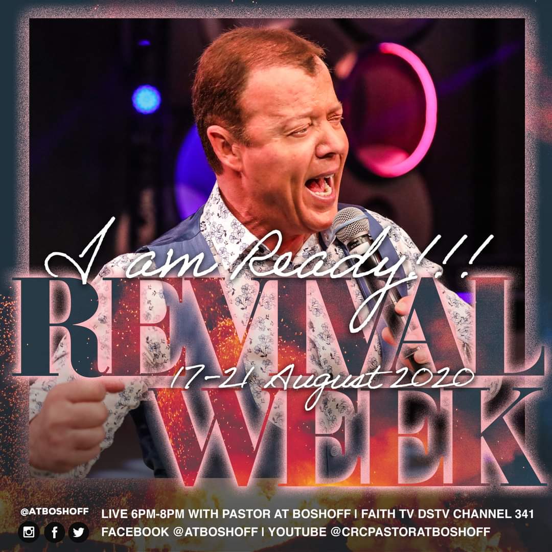 Get ready for REVIVAL!!!🔥 Don't come to revival week neutral!! God is looking for those who are hungry and ready to RUN for Him!!!
Declare it today: I AM READY!

Invite your world!

Ps <a href="/AtBoshoff/">Adriaan Boshoff</a> @CRCMain

#Heaven2020 #CRC #CRConline #Revival #CRCThePlaceToBe #InviteYourWorld