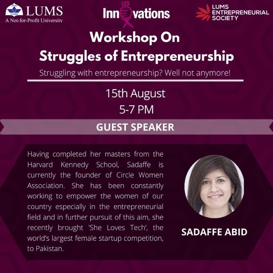 les_2021's tweet photo. Introducing to you the second guest speaker, Sadaffe Abid, for our workshop ‘Struggles of Entrepreneurship’. 

Register for our workshop through the following link : 
https://t.co/IQQelzSYnU https://t.co/NZ7gHB1WDG