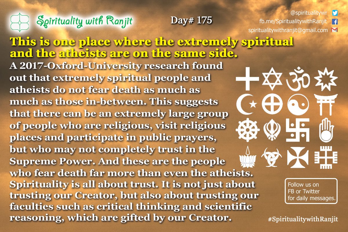 spiritualitywr's tweet photo. Do you think just mere following of religious formalities will make us spiritual and fearless?

#Day175 #Tweet175 #Post175 #thursdaymotivation #fearless #bold #spiritual #atheists #science #criticathinking #trust #reasoning
#SpiritualitywithRanjit
@spiritualitywr @ranjitksharma https://t.co/xjRxBIZON8