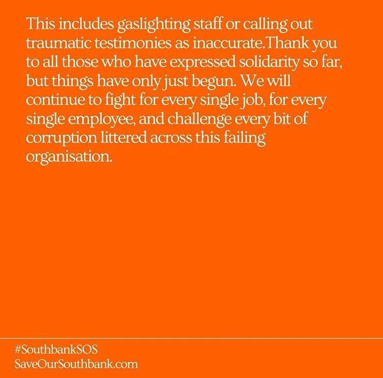 . <a href="/southbankcentre/">Southbank Centre</a> Leadership (and our CEO 🙄) must be held accountable! #southbanksos #saveoursouthbank #cultureincrisis #culturevscovid