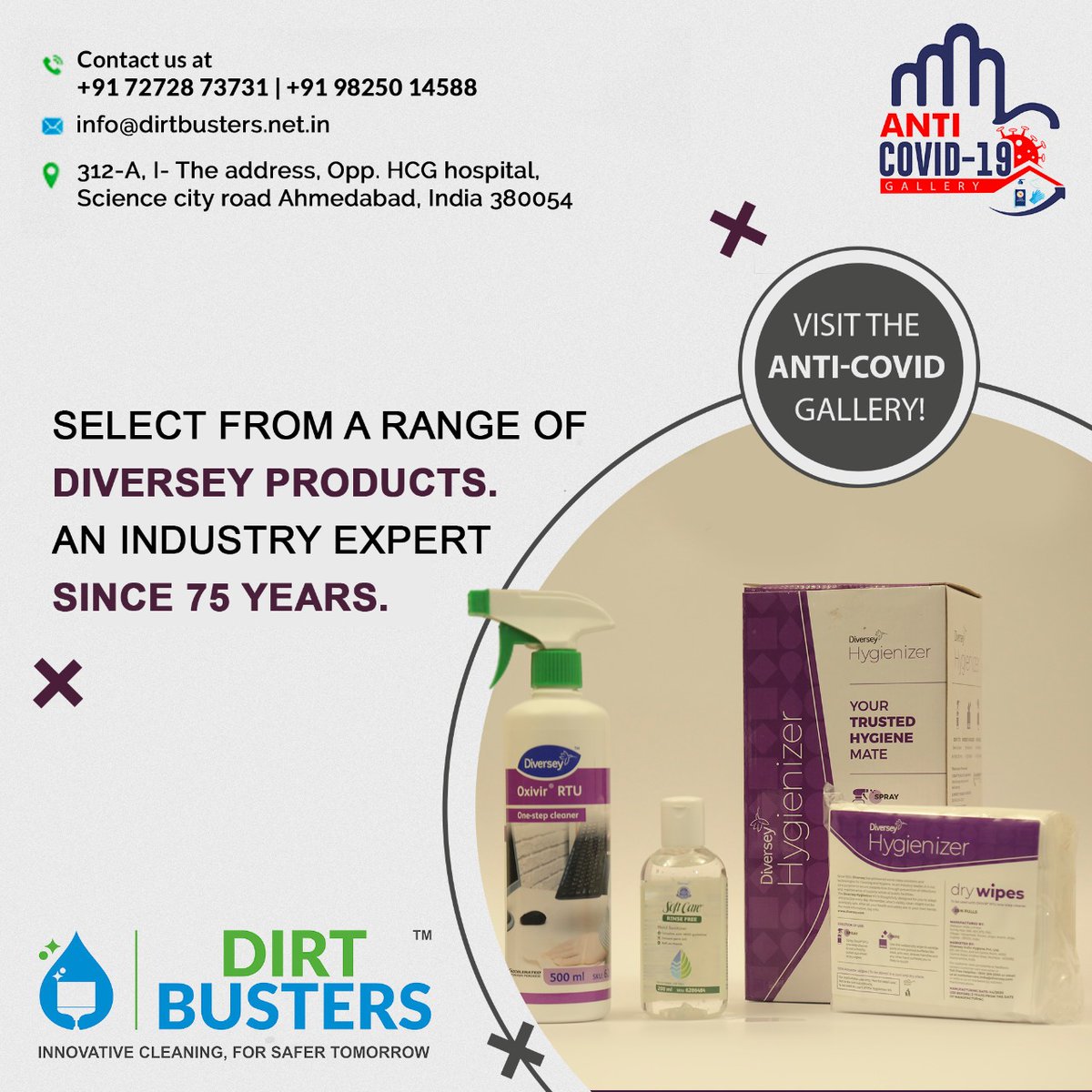 Dirtbustersind's tweet photo. Presenting to you an assortment of Diversey disinfectants, sanitizers, wipes and more. Only at the Anti-Covid Gallery!
#SanitizingServices #CovidFree https://t.co/RxLKhXNlje