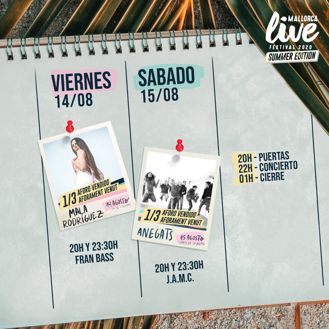 Este fin de semana @malarodriguez y <a href="/AnegatsOficial/">Anegats oficial</a> abren el ciclo #MLFSummer de <a href="/MallorcaLiveFes/">Mallorca Live Festival</a> 
en <a href="/_Calvia/">Ajuntament de Calvià - Ayuntamiento de Calvià</a> en el que será su único concierto de este año.

Entradas numeradas en mlf.red/Summer_tickets