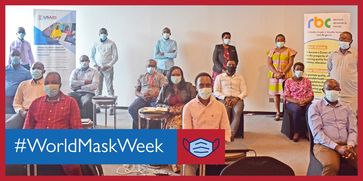 GHSupplyChain's tweet photo. The trainings don’t stop! Practicing social distancing and wearing a mask is keeping our partners safe while training #BUFMAR &amp; #MEDIASOL staff on the Electronic Logistics Management Information System w/@RBCRwanda #WorldMaskWeek https://t.co/A7KUaN2YPH
