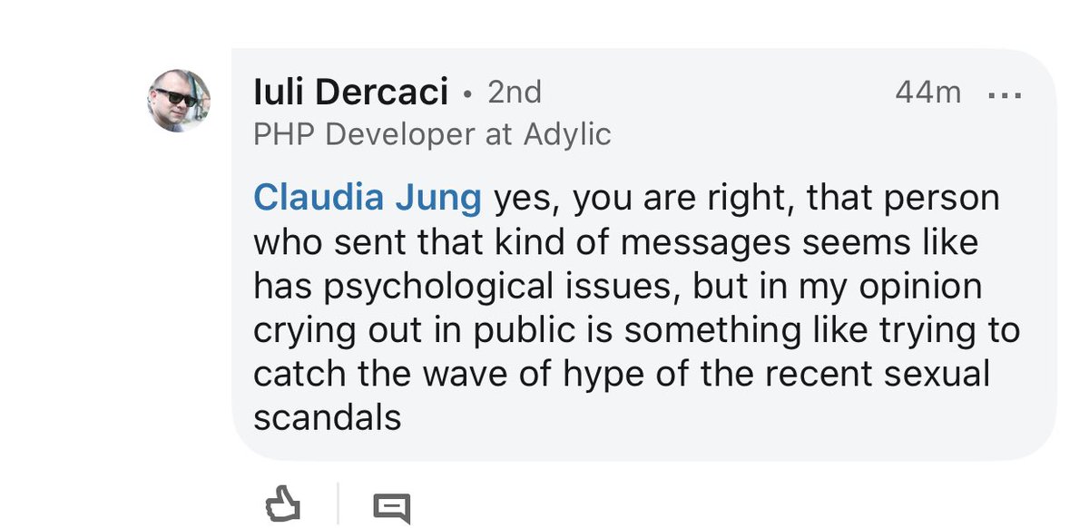 Miss_Cakehead's tweet photo. FOR FUCKS SAKE @adylic you want to drag this prince into HR for some sexual harassment lessons before he does any more damage to his own reputation over on @LinkedInUK #adylic - pretty worrying stuff tbh #sexualharrasment https://t.co/uC4pAtUqOY