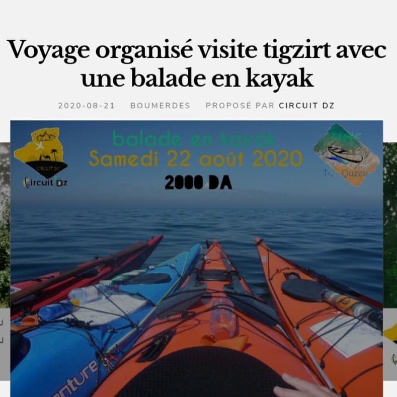 🌺 Programme pour visite la Perle de la côte Tigzirt ( Tiziouzou ) 🌺 par bus confortable et climatisée 🌬🚌
(Visiter le port et la ville de tigzirt 🌺
Avec une balade en kayak 🛶

Reservez sur:

Reservez sur ifirles.com/post/post.html…