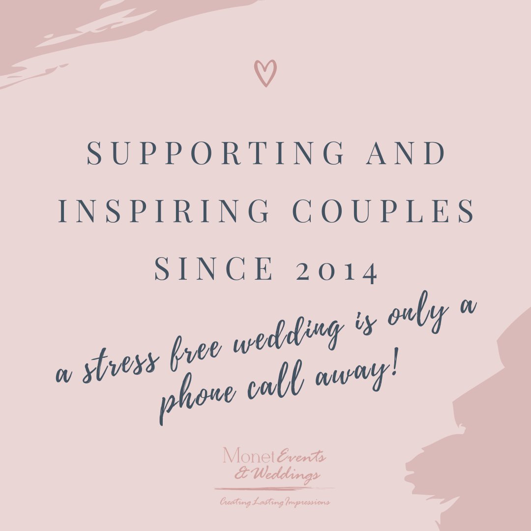 MonetEvents's tweet image. We have been support and helping couples with their weddings since 2014, even more so now with the current uncertainties. At Monet, we believe it's our job to make the process of moving or adapting your wedding as stress free as possible. 
#stressfreeweddings #weddingplanner