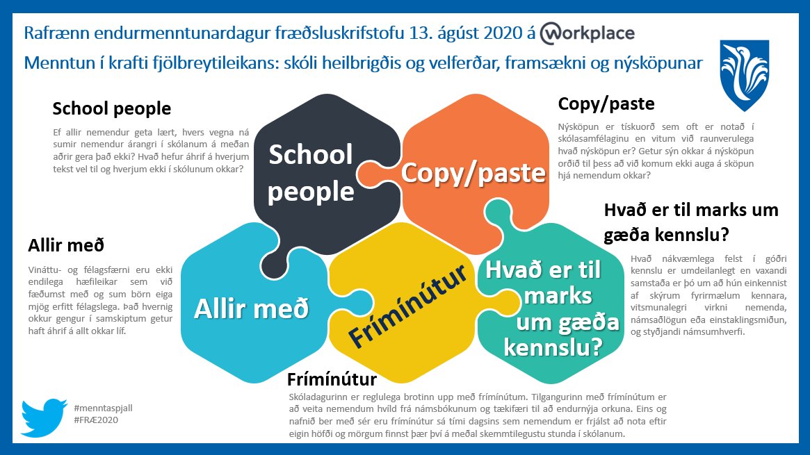 Rafrænn endurmenntunardagur fræðsluskrifstofu Reykjanesbæjar fyrir grunnskólana. #menntaspjall #fræ2020