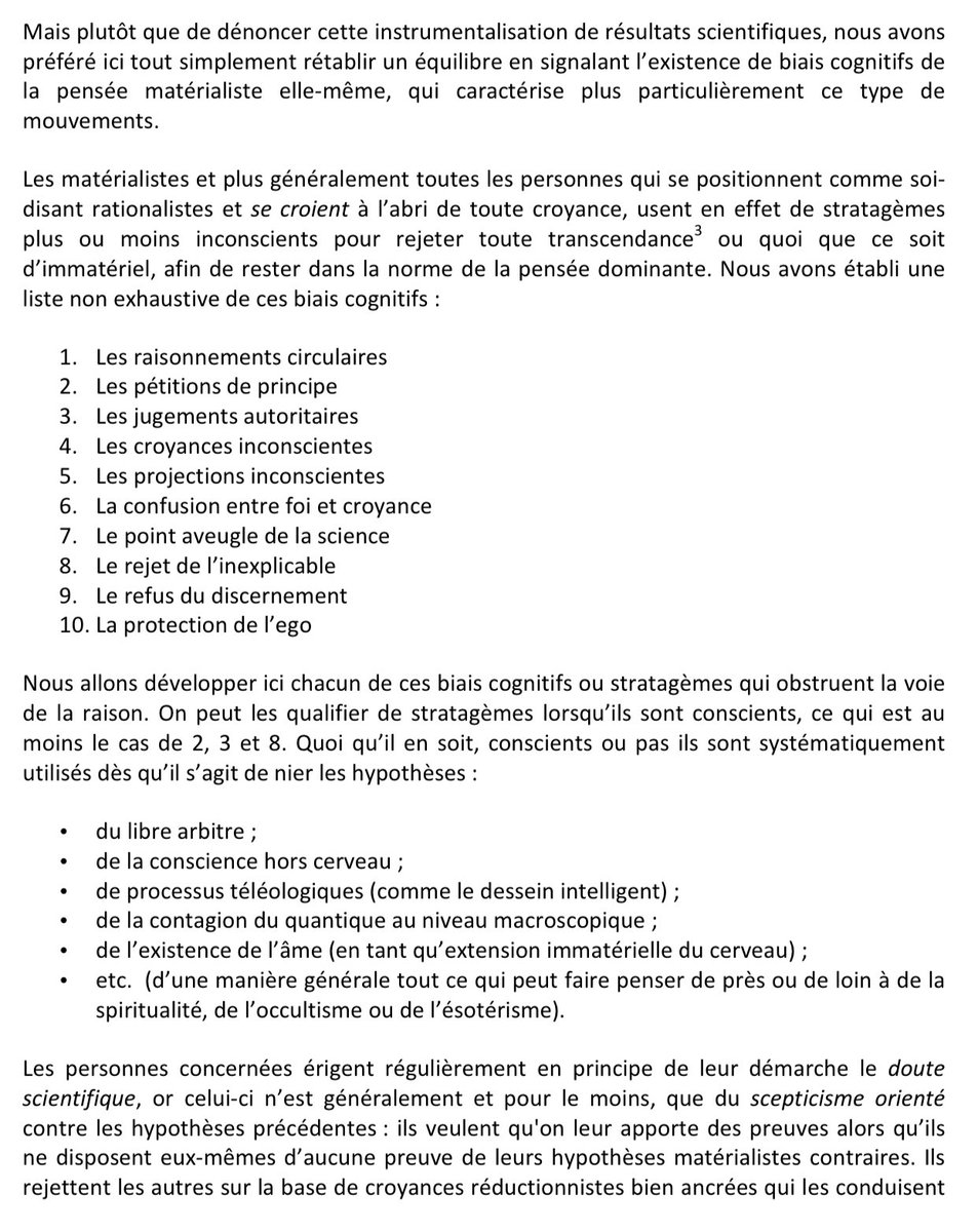  #SecteZ 8Si la zététique vous tente par son rejet de l’inexplicable, sa confusion non-démontré/indémontrable, sa phobie irrationnelle de l’inconnu, son dogmatisme matérialiste et son suivisme des normes dominantes, analysez donc vos propres « biais » !  http://www.doublecause.net/biais/Biais_materialistes_170119.pdf