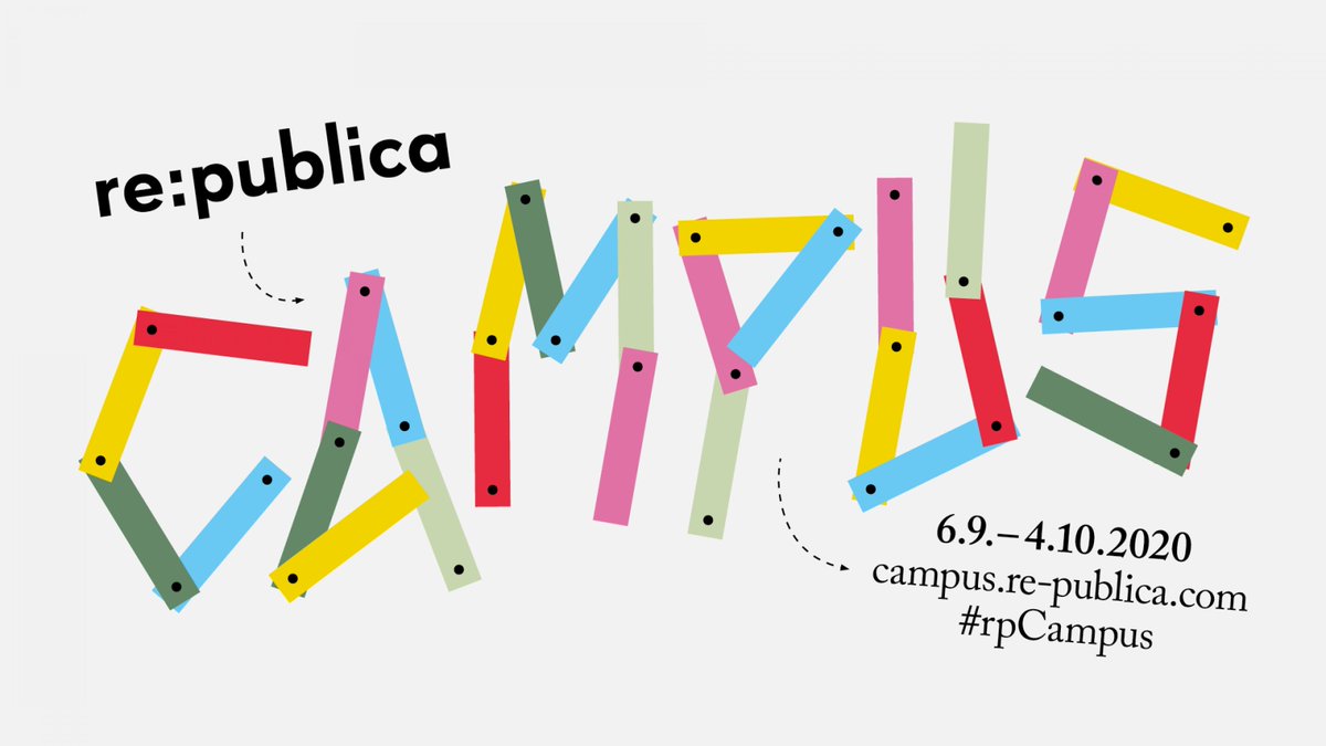 Jetzt geht es los!!! <a href="/republica/">re:publica</a> Campus --> #rpCampus: Ein Monat. Vier Themenwochen. Digitale und hybride Formate. Eine analoge Ausstellung. 
Ankündigung: re-publica.com/de/news/rpcamp… --> re:publica mit täglichem Programm im September!!!