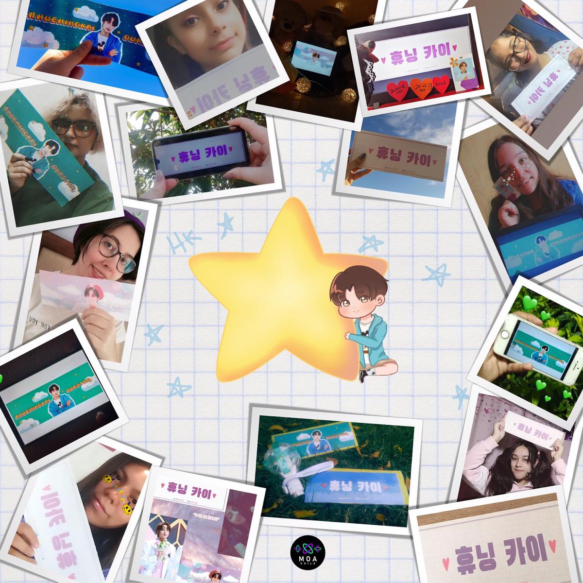 MOACHILE's tweet photo. Hola, nosotros somos Moa Chile!! fanbase dedicada a TXT en nuestro país. 
Para celebrar el cumpleaños de nuestro amado Hueningkai le hemos regalado una estrella para expresarle todo nuestro apoyo y amor, esperando que siempre se mantenga sano y feliz junto a los demás miembros.+ https://t.co/I6IKanRqon