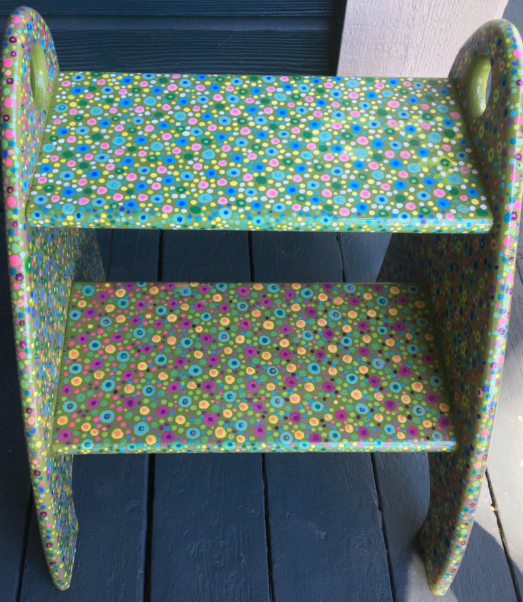 p_mccloskey's tweet photo. My latest dot fest. 😊 #handpainted #recylcedfurniture #art #dots #neverenoughdots https://t.co/T4OEasmLp0