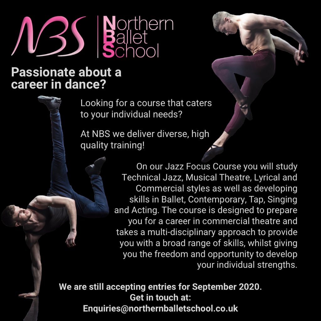 We are still accepting entries for September 2020.
Email us now!
Enquiries@northernballetschool.co.uk
#Jazzdance #commercialjazz #commercialdance #dance #manchester #bespoketraining #individualneedsheard #NBSfamily