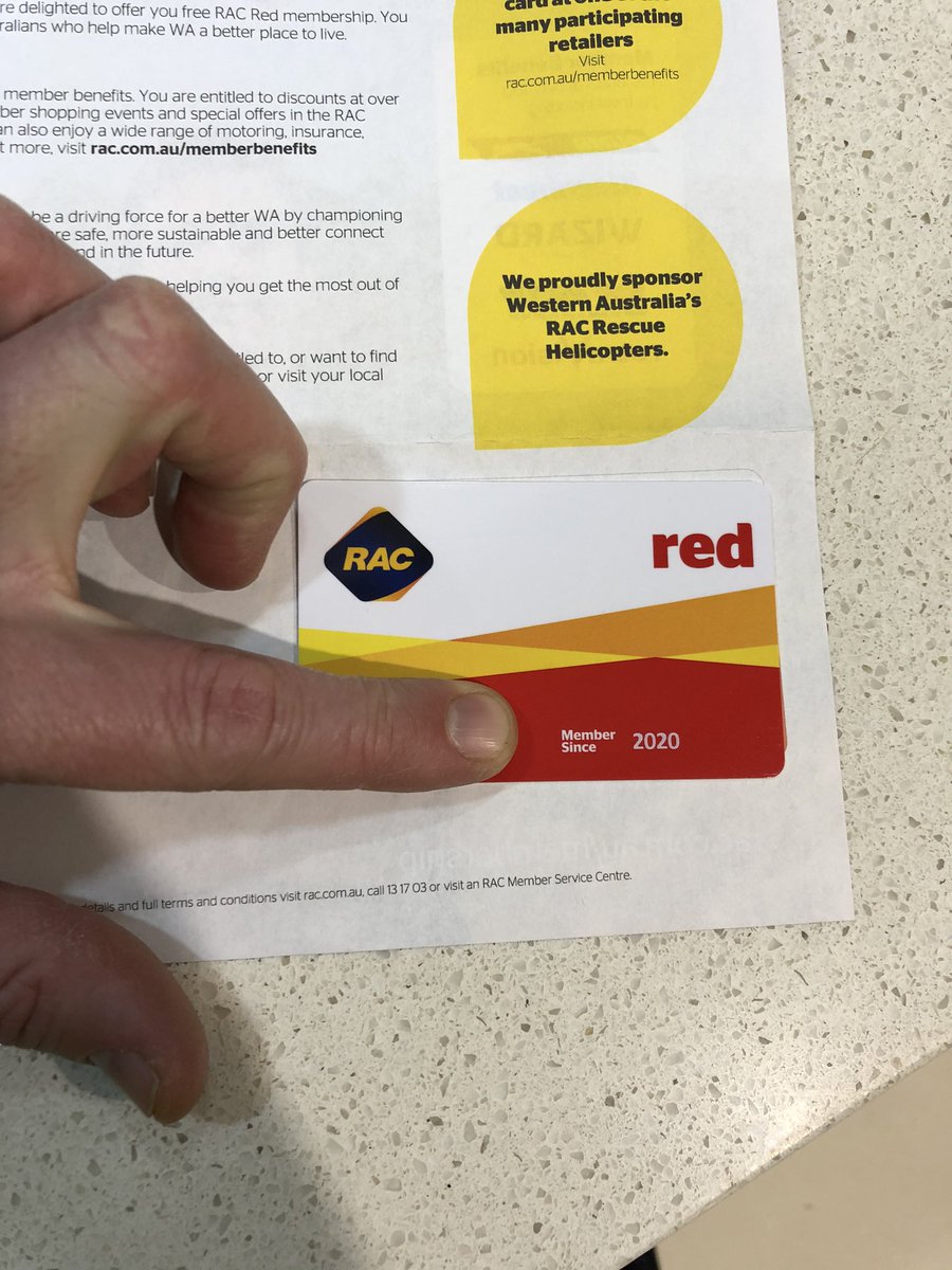 Hi <a href="/RACWA/">RAC WA</a> I received my card today - what does a ‘red’ member mean?