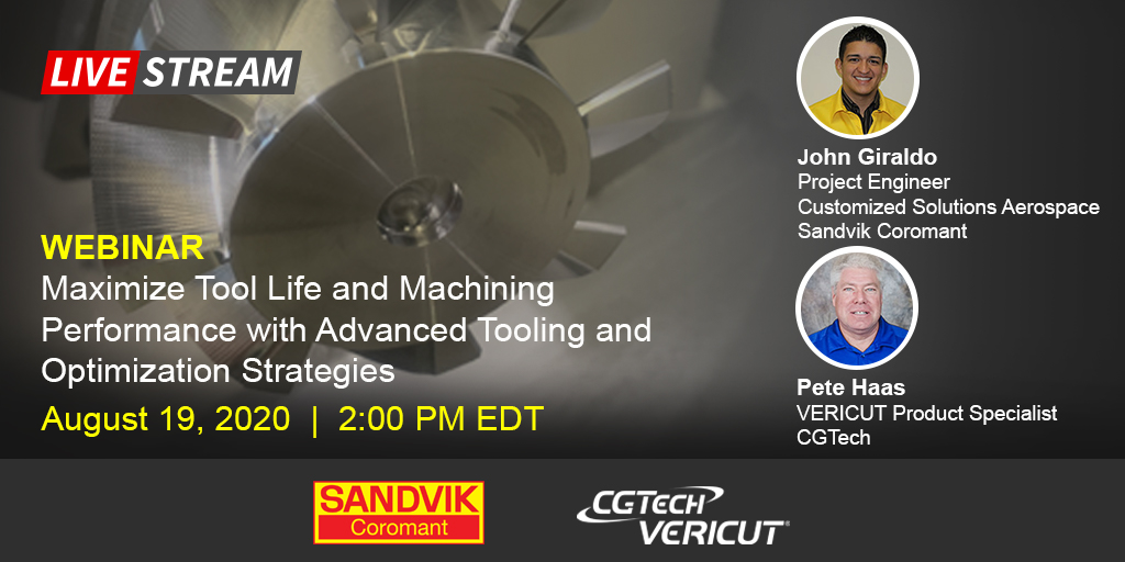 SandvikCoro_US's tweet image. Don&apos;t miss this free #webinar with @VERICUT_CGTech where you&apos;ll learn how to maximize tool life and learn advanced tooling and optimization strategies. 
📅 August 19, 2020
🕑2 pm EDT
🔗Register: bit.ly/30tEIjA_FB
#toollife #toolguide #sandvikcoromant #machining #cnc