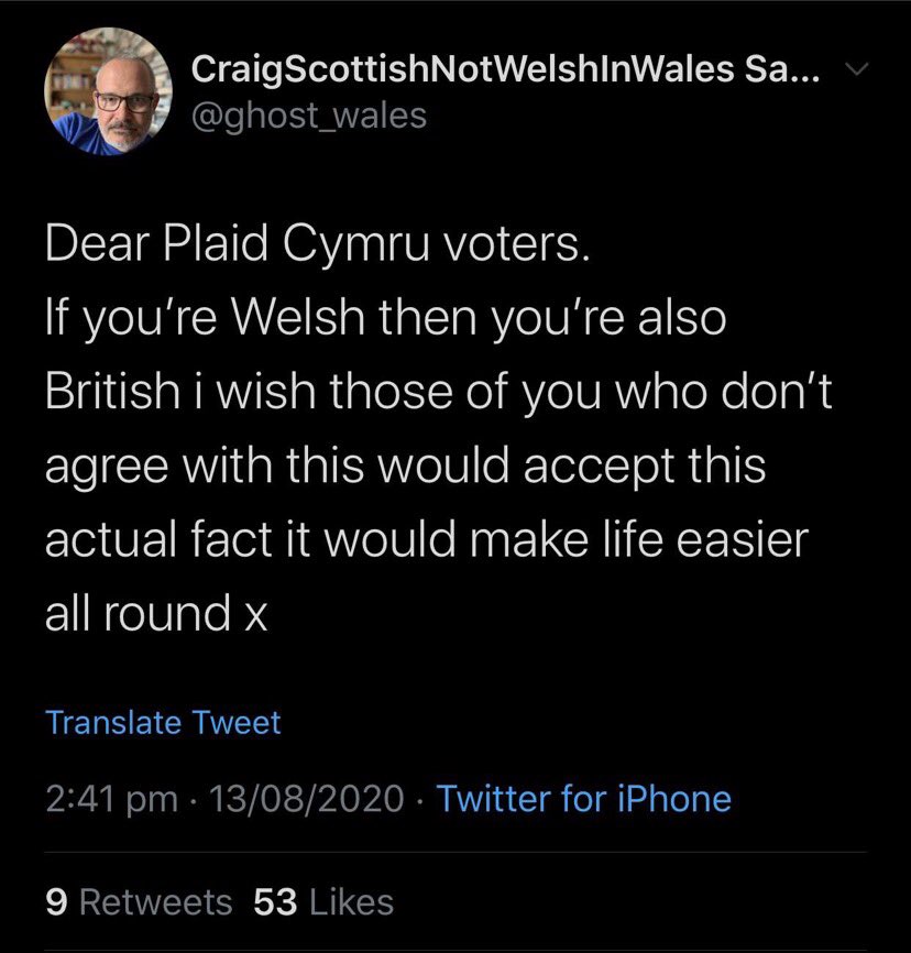He can say it as many times as he wants. I am still #WelshNotBritish.