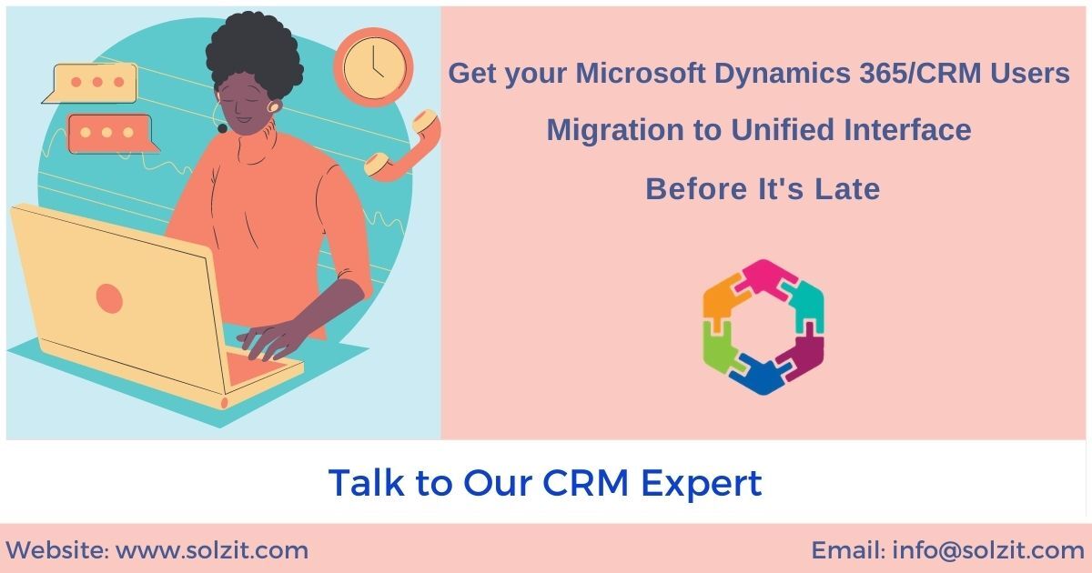 soluzioneit's tweet photo. Microsoft requiring Dynamics CRM & 365 users to migrate from the legacy web. So, get your Microsoft Dynamics 365/CRM users Migration to Unified Interface before it's late.
Click to know more: https://t.co/lpywaQcPr0
#Migration #unifiedinterface #unifiedinterfacemigration https://t.co/V9axVkkOQI