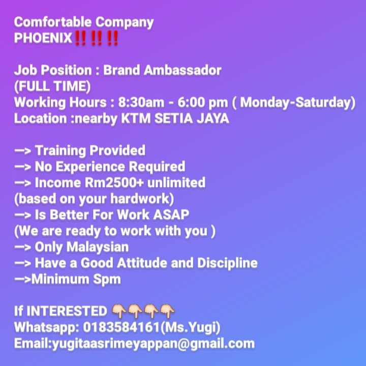 sri_yugi's tweet photo. @twt_kerja JOB VACANCY ‼ https://t.co/ttveHCnnaT