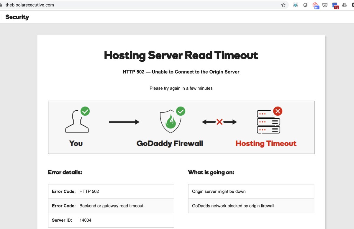 Nichole_Kelly's tweet photo. @GoDaddy I have made two calls to support that had 55+ minute hold times. Each time I get to about 35 minutes and the line disconnects. Meanwhile this is what is happening on my site. What gives? Can you help a sista out? https://t.co/2jnozSsCLj