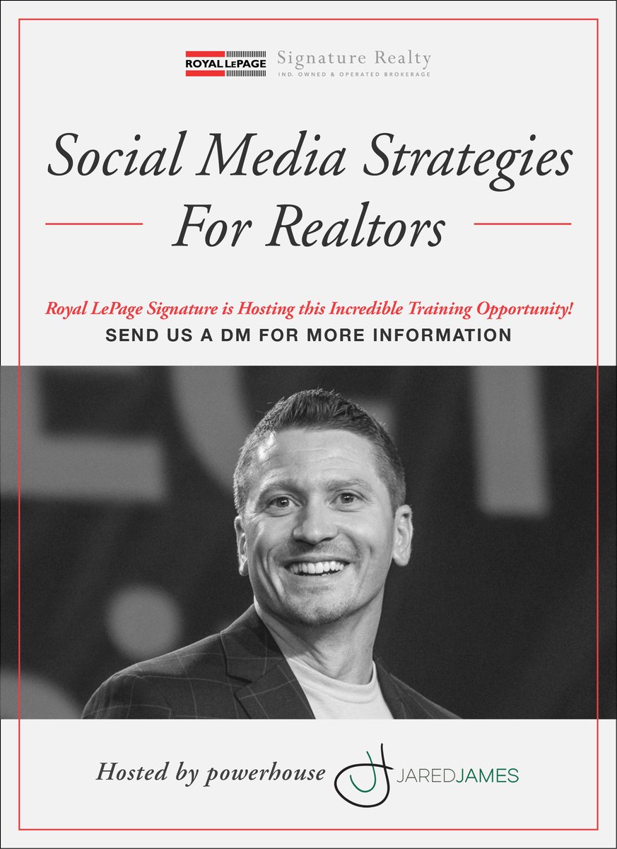 JeffSlightham's tweet photo. Toronto Realtors!! Are you struggling with your social media strategies? We're excited to bring social media expert Jared James to our team of Signature Realtors on Aug 20th! DM us for information. #torontorealestate #realtorlife #gtarealestate https://t.co/8ZAnO3ZTQn