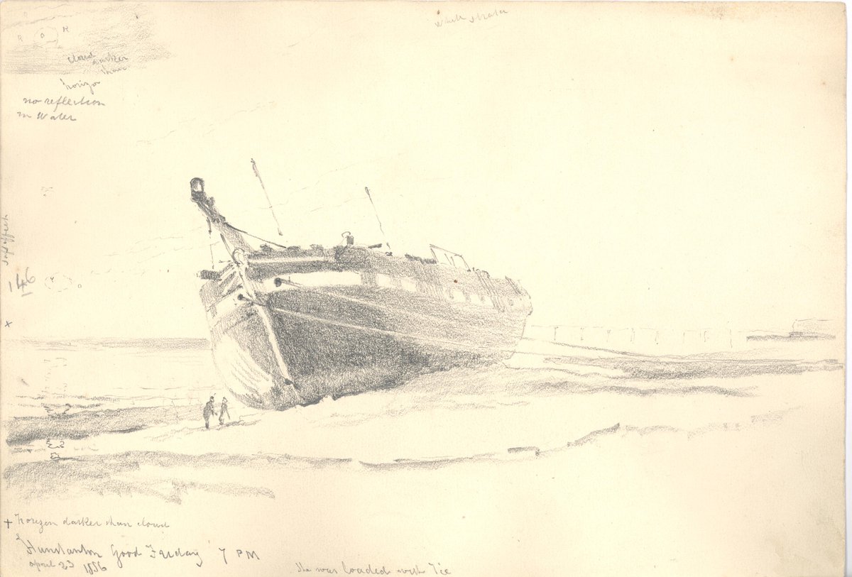 Lynn_Museum's tweet photo. Did you know that in the days before refrigeration ice was brought to Norfolk from Norway on ships
such as the Margaret of Christiana, pictured here. During one journey the ship was wrecked at Hunstanton where it was sketched by artist Henry Baines #LMJourneys https://t.co/uqJ9wJYiMK